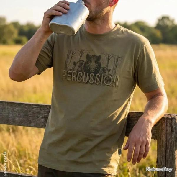 T-shirt Percussion Compagnie Sanglier beige coton 180 g/m� 4XL