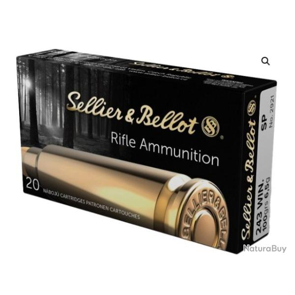 1 boite de 20 Balles Sellier & Bellot 243 win SP 100gr