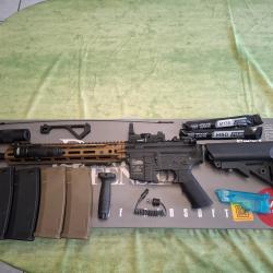 Pack id&eacute;al pour d&eacute;butant airsoft Fusil RIS III SA-C28 Core Gen2 HAL ETU AEG Specna Arms DD