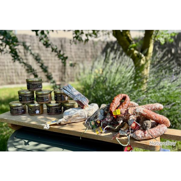 Lot d�couverte de 2 terrines + 3 saucissons