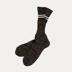 Chaussettes Allemandes en Laine Grise &agrave; Anneaux - Reproduction WW2 43.44