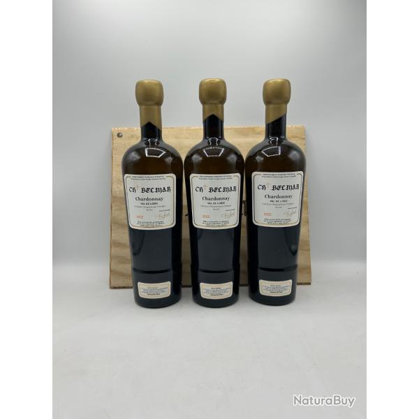 3 Bouteilles vin blanc - CH Belmar Chardonnay Igp Val de Loire - 2022