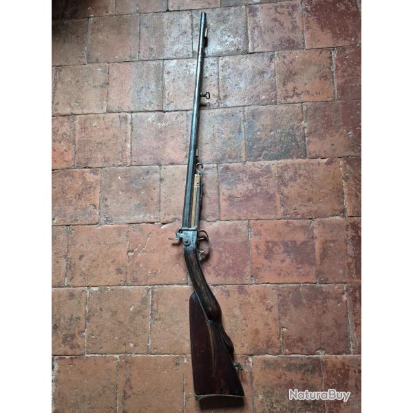 Beau fusil de chasse a broche 1840/70, petit calibre pour decoration
