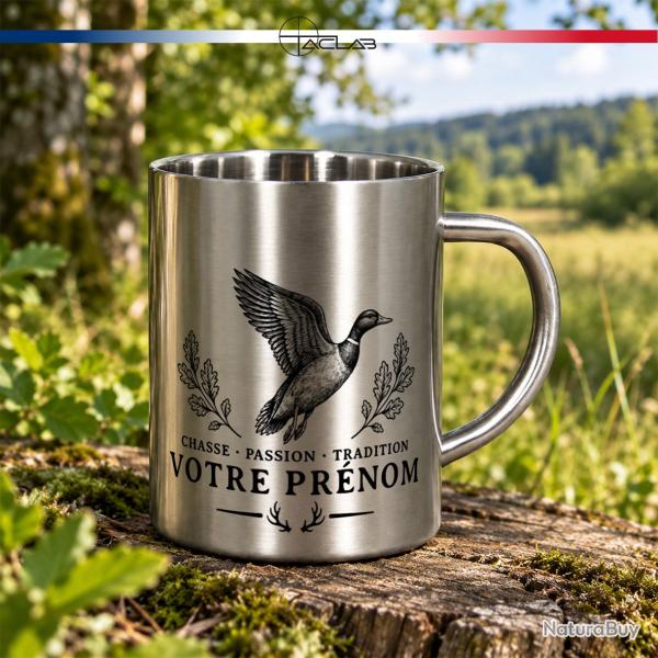 Tasse de chasse personnalis�e en inox 300 mL (canard)