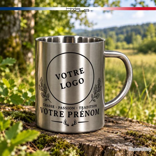 Tasse de chasse personnalis�e en inox 300 mL (votre logo)