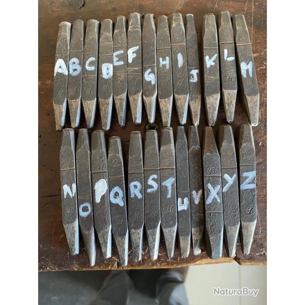 Alphabet  � frapper Lettres Anglaises 2 mm militaire