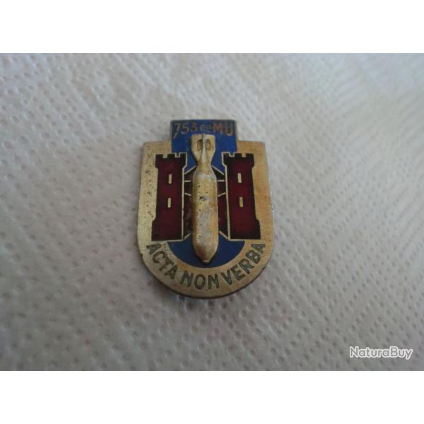 insigne �mail  753� Cie MU compagnie de munitions  / drago paris