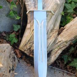 Grosse Lame Dague De Chasse Acier Carbone 1055 Lame A Customiser Le Manche Garde Laiton 01