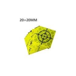 Cible jaune fluo 60x60mm autocollant 100 pcs - 20X20 mm