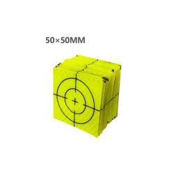 Cible jaune fluo 60x60mm autocollant 100 pcs - 50X50 mm