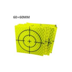 Cible jaune fluo 60x60mm autocollant 100 pcs - 60X60 mm
