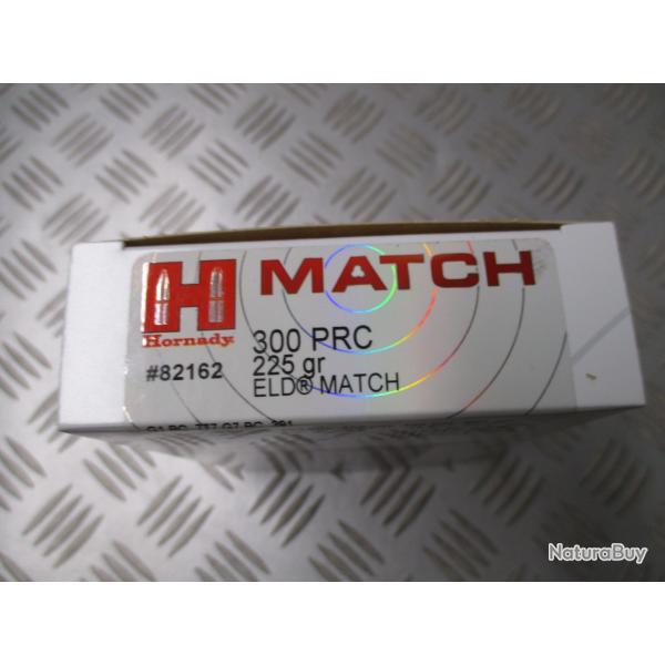 Cartouches Hornady 300PRC ELD Match 225GR, 89 euros!!!