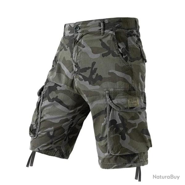 Short cargo camo multi-poches YK Tactical - Gris / S