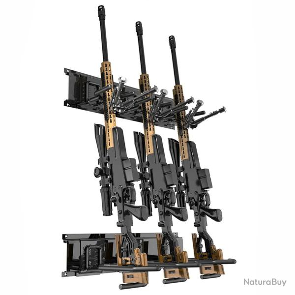 Support mural fusil acier 3 emplacements