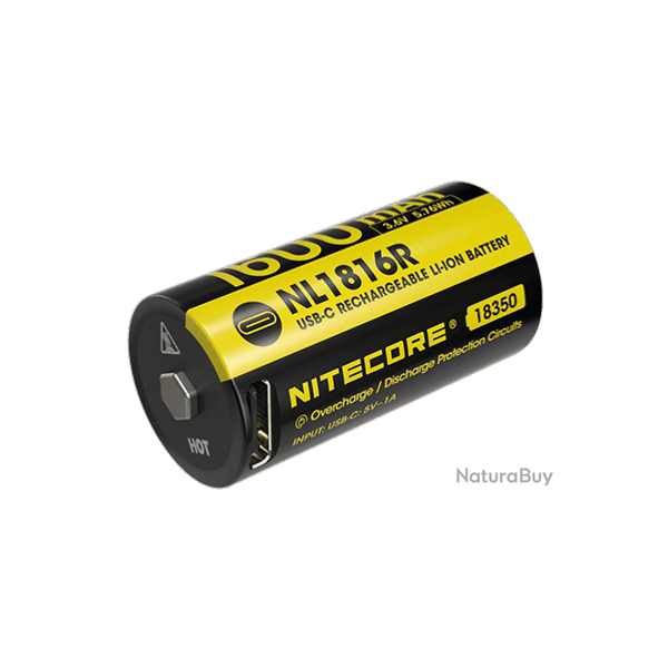 Accu 18350 Nitecore NL1816R 1600 mAh USB-C