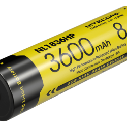 Accu 18650 Nitecore NL1836HP 3600 mAh haute d&eacute;charge