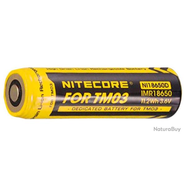 Accu 18650 t�te plate Nitecore pour TM03
