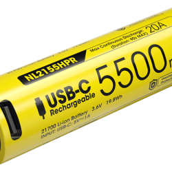 Accu 21700 Nitecore NL2155HPR 5500 mAh USB-C