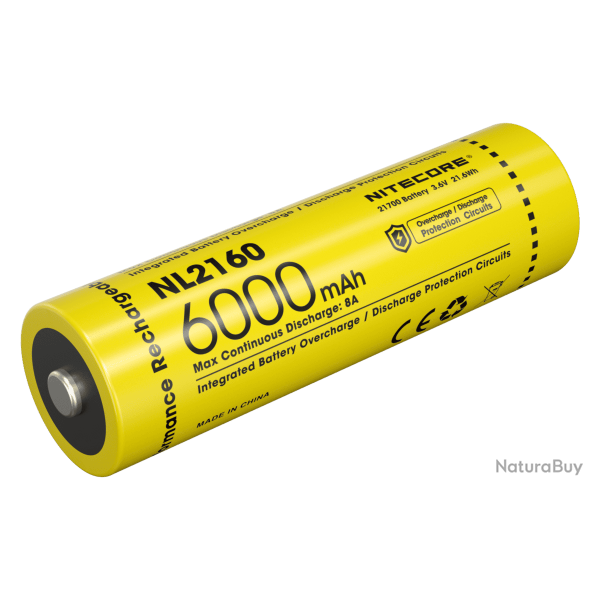 Accu 21700 Nitecore NL2160 6000 mAh USB-C