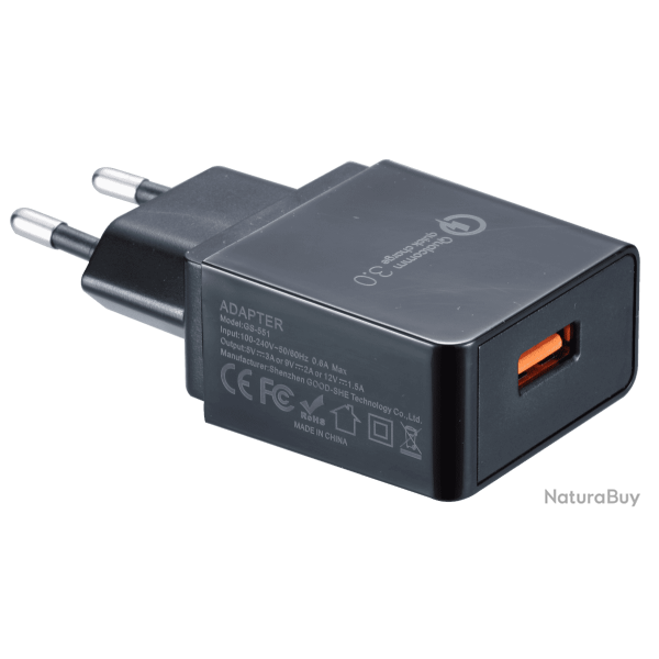 Adaptateur secteur USB Nitecore 3 A charge rapide