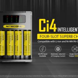 Chargeur d'accus Nitecore Ci4 quatre emplacements 3 A