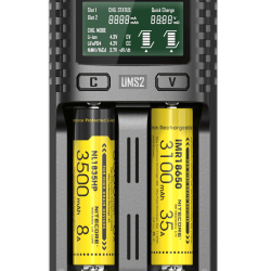 Chargeur d'accus Nitecore UMS2 deux emplacements 3 A