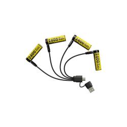 Piles AA rechargeables USB-C Nitecore NH2400 lot de 4
