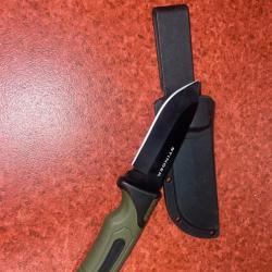 Couteau lame fixe avec &eacute;tui