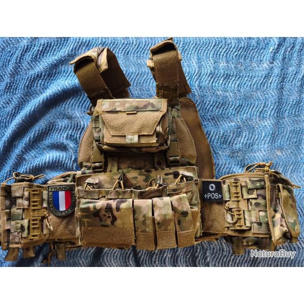 PORTE PLAQUES BALISTIQUE multicam, multipoches, syst�me QUICK RELEASE