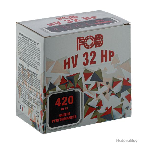 Cartouches Fob HV Acier haute performance - Cal. 12/70 HV32HP HAUT PERF. Cal.12, 32 gr, N�3A