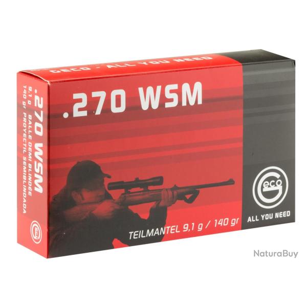 GECO .270 WSM SOFTPOINT 140 gr / 9,1 g .270 WSM Soft Point 140 gr / 9,07 g