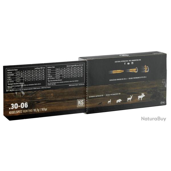 RWS 30-06 Springfield Pointe conique KS 165 gr / 10.7 g