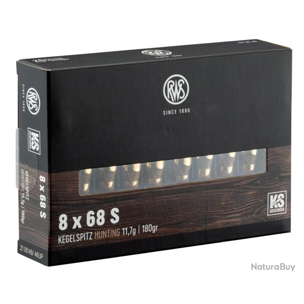 RWS 8x68 S Pointe conique KS 180 gr / 11.7 g