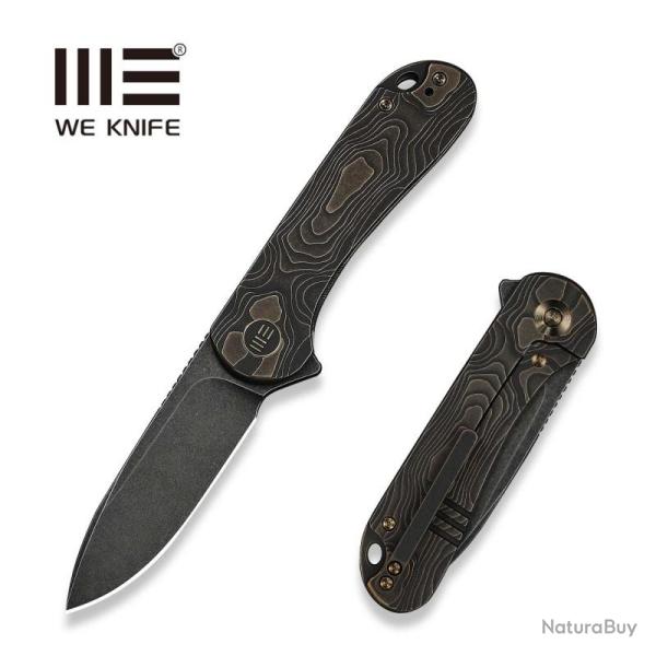Couteau Pliant We Knife Elementum Lame Acier MagnaCut Manche Titane Bronze et Noir Frame Lock