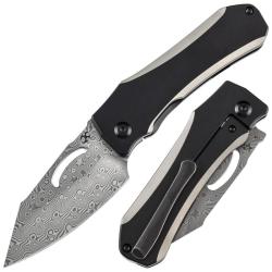 Couteau Kansept Loki Lame Damas Manche Titane Noir Gris Framelock K1058A3
