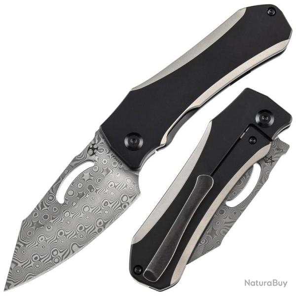 Couteau Kansept Loki Lame Damas Manche Titane Noir Gris Framelock K1058A3