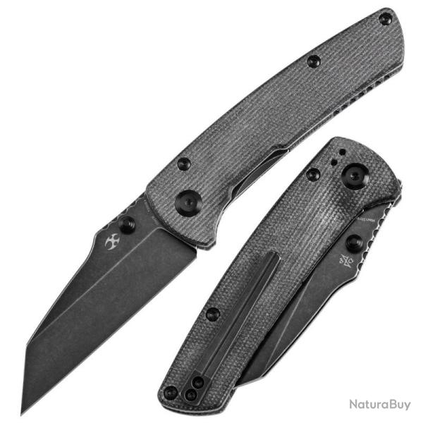 Couteau Kansept Main Street Lame Acier 154CM Manche Micarta Noir Linerlock KT1015E4