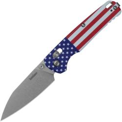 Couteau Kershaw Bel Air Lame Acier CPM-MagnaCut Manche Aluminium Rouge Bleu DuraLock KS6105USA