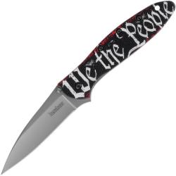 Couteau Kershaw Leek Lame Acier 14C28N Manche Aluminium Rouge Noir Linerlock Made In USA KS1660WEP