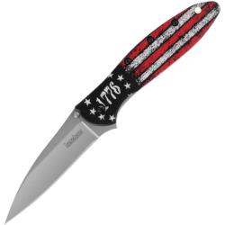 Couteau Kershaw Leek 1776 Lame Acier 14C28N Manche Aluminium Rouge Noir Linerlock KS1660ROSS