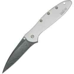Couteau Kershaw Leek Lame Damas Manche Inox Gris Framelock Made In USA KS1660DAM
