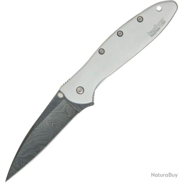 Couteau Kershaw Leek Lame Damas Manche Inox Gris Framelock Made In USA KS1660DAM