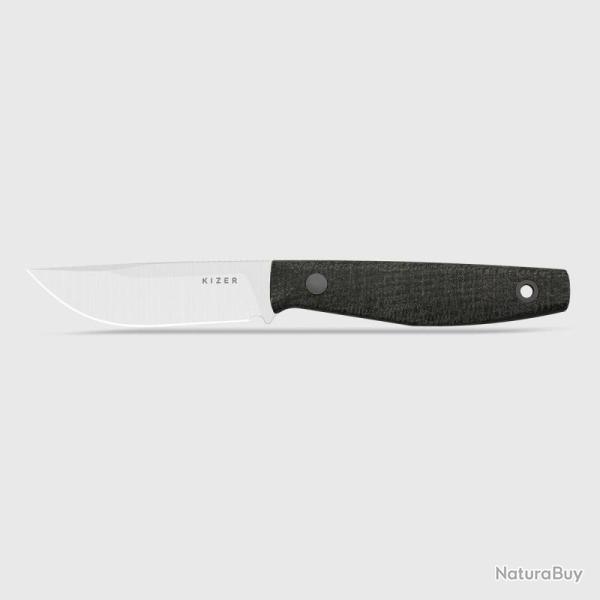 Couteau Fixe Kizer Dingo Lame Acier AEB-L Manche Micarta Noir �tui Kydex KI1121A2