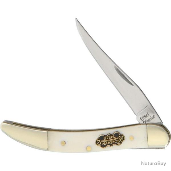Couteau Pliant Frost Cutlery Toothpick Lame Acier Inox Manche Os Lisse Blanc Slip Joint FSW109WSB
