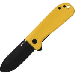 Couteau Pliant Wesn Allman Lame Acier S35VN Manche G10 Jaune Moutarde Linerlock WESN0416