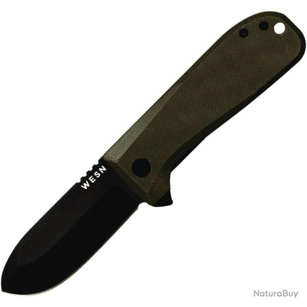 Couteau Pliant Wesn Allman Lame Acier S35VN Manche G10 Vert OD Linerlock WESN0415