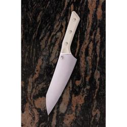 Couteau Fixe Microtech Chef Lame Acier M390MK Manche G10 Ivoire &Eacute;tui Feutre Made In USA MCT300010IV