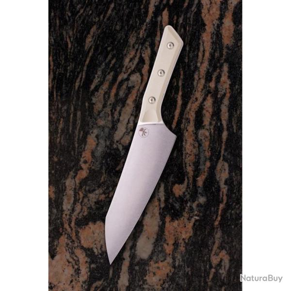 Couteau Fixe Microtech Chef Lame Acier M390MK Manche G10 Ivoire �tui Feutre Made In USA MCT300010IV