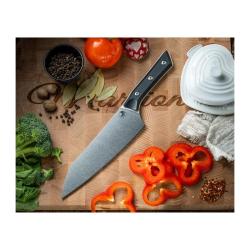 Couteau Fixe Microtech Chef Lame Acier M390MK Manche G10 Noir &Eacute;tui Feutre Made In USA MCT300010BK