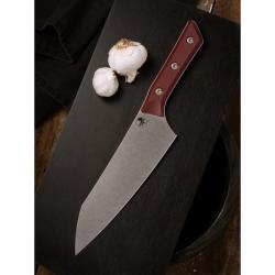 Couteau Fixe Microtech Chef Lame Acier M390MK Manche G10 Merlot &Eacute;tui Feutre Made In USA MCT300010MR